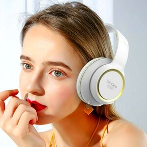 White Headset Wireless Bluetooth Headset Folding Talking Gaming Headset #0Q7m0,